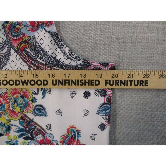 Chicos Paisley Floral Tank Top Blouse Sleeveless Printed Stretch Size 1 - Picture 6 of 16